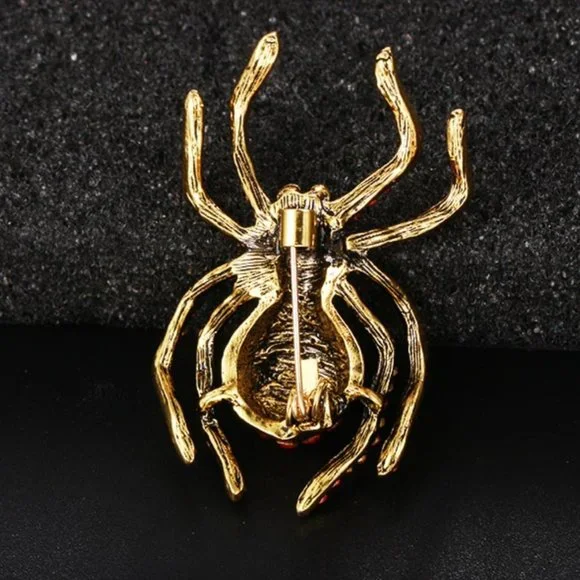 Spider Crystal Rhinestone Brooch - Picture 9 of 14
